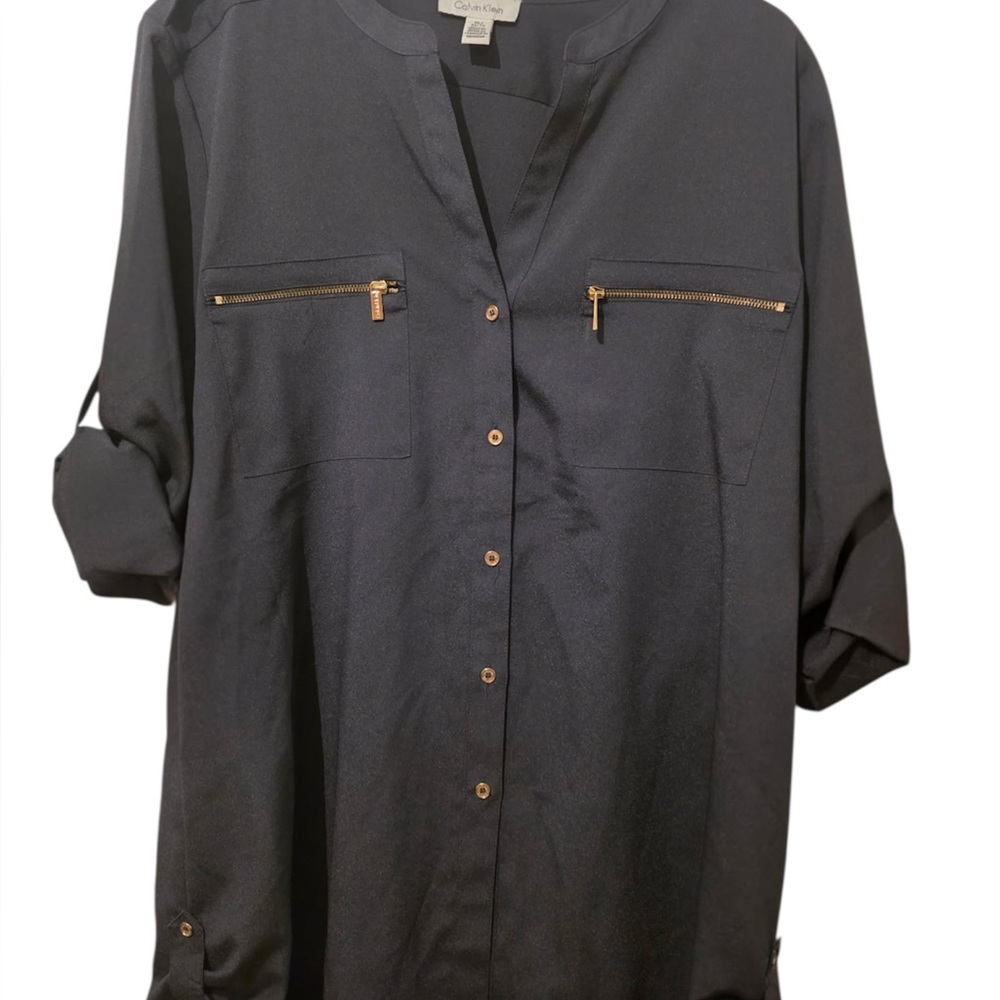 Calvin Klein Navy Garment with Gold Zipper